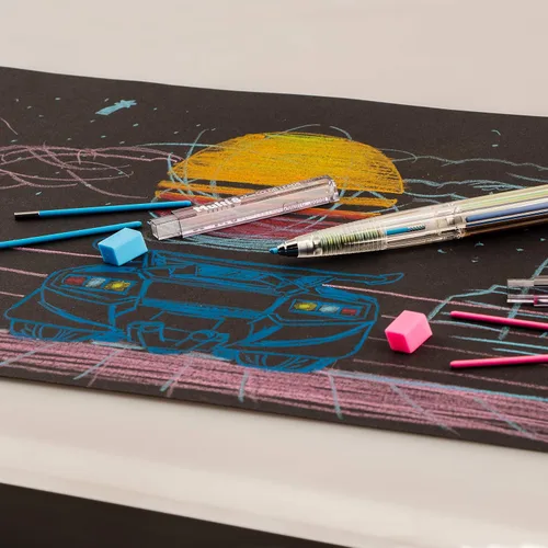 Vista 5 de Pentel Arts - Recambio de plomo para lápices de 8 colores, negro, 24 piezas de plomo (CH2-A)