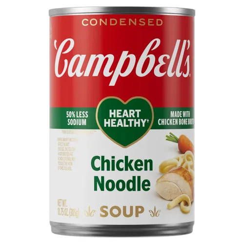 Vista 9 de Sopa condensada de fideos con pollo saludable para el corazón Campbell's, lata de 10.75 oz