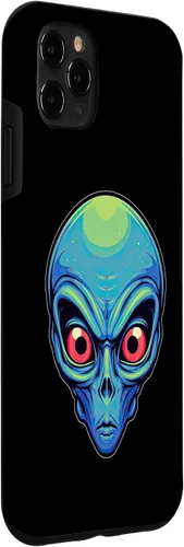 Vista 27 de iPhone 13 Pro Max Alien Face UFO Alien Head Funny Alien Case