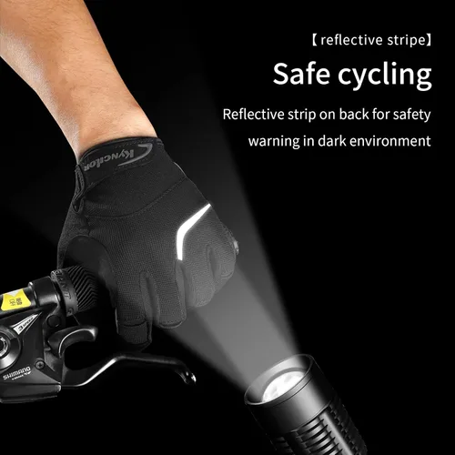 Vista 7 de KynciLOR Guantes de ciclismo para mujer y hombre, guantes de ciclismo con dedos para pantalla táctil y almohadillas de palma con silicona