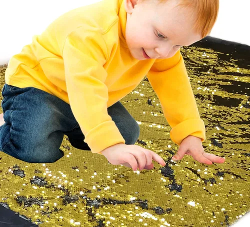 Vista 30 de Tela de lentejuelas reversible para pared sensorial para niños, lentejuelas grandes de 0.5 cm para grafiti sensorial para niños pequeños