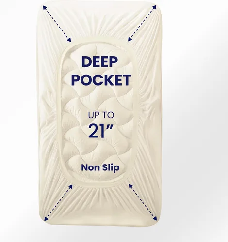 Vista 4 de SLEEP ZONE - Cubrecolchón refrescante, funda de colchón fresca, protector acolchado con zonas, transpirable y lavable, bolsillo profundo de 8-21