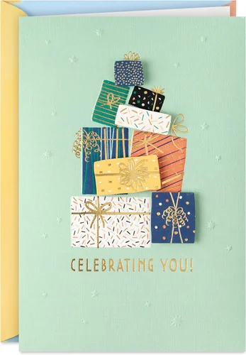 Vista 7 de Tarjeta de cumpleaños de Hallmark para marido, esposa, novio, novia (tan afortunado)