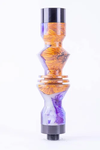 Vista 3 de B2 Hookah Precious Cut Collection - Ópalo morado y madera de freso estabilizada incluye jarrón a juego