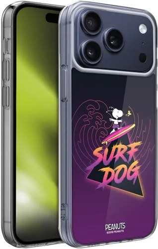 Vista 138 de Head Case Designs Funda de gel suave con licencia oficial de Peanuts Tropical Surf Snoopy Aloha Disco compatible con Apple iPhone 13 Mini Surf