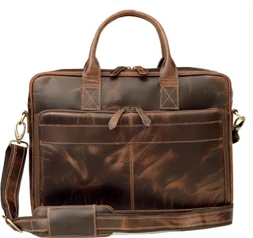 Vista 12 de Maletín de piel de 18 pulgadas para ordenador portátil, bolsas de mensajero para hombres y mujeres, la mejor bolsa de oficina, escuela, universidad