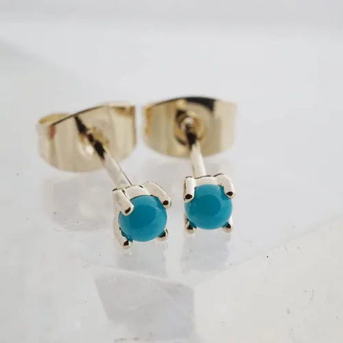 Vista 3 de HONEYCAT Tiny Birthstone Stud Earrings (Natural Stones) in Gold, Rose Gold, or Silver Minimalist, Delicate Jewelry