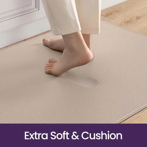 Vista 8 de DEXI Alfombrillas de cocina acolchadas antifatiga, 23 x 59 pulgadas beige (2-Beige)