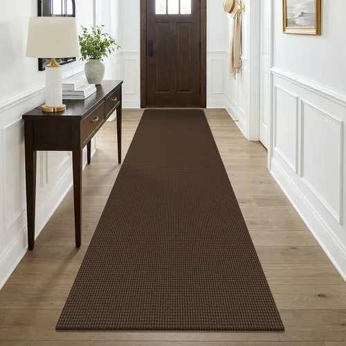 Vista 105 de KOZYFLY - Tapete para puerta de interior, lavable, pequeña, antideslizante, con respaldo de goma, felpudo de algodón para el hogar, color negro
