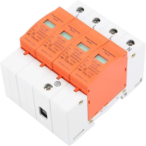 Vista 9 de Oumefar 4 Pole AC 420V House Protector 40KA dispositivo de pararrayos de baja tensión Dispositivo de carril DIN