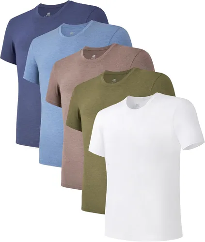 Vista 11 de DAVID ARCHY Paquete de 3/5 camisetas de cuello redondo transpirables