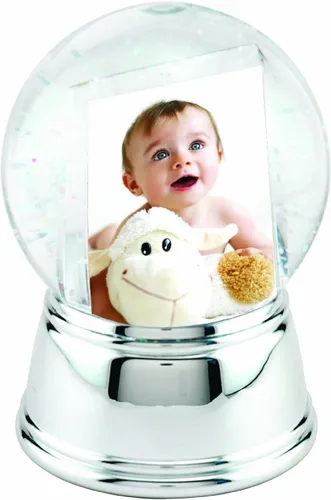Vista 4 de Neil Enterprises Inc. Foto Globo de Nieve con Base de Plata