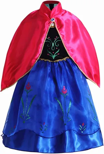 Vista 4 de DreamHigh Disfraz de princesa Anna de Halloween para niña con capa