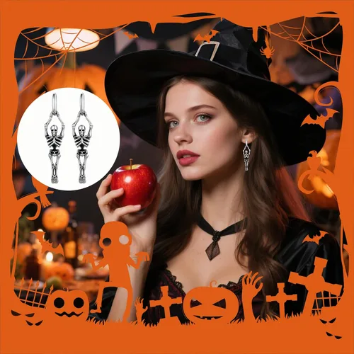Vista 3 de Halloween Earrings For Women, Halloween Party Decorations Accessories