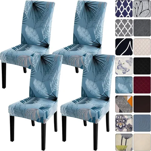 Vista 50 de SearchI Juego de 2 fundas elásticas para sillas Parsons de comedor, fundas elásticas con estampado de elastano, extraíbles, lavables, fundas