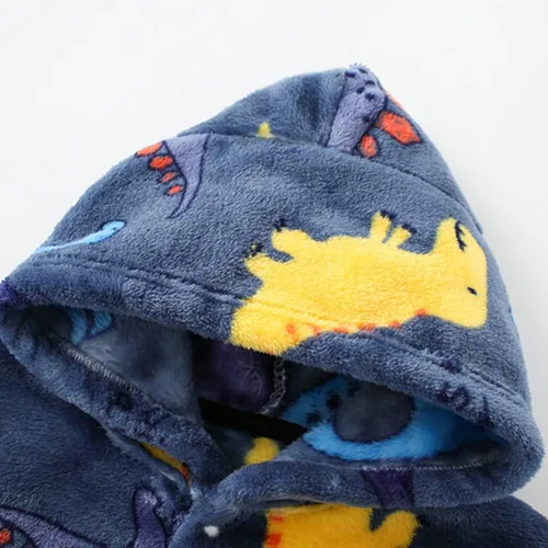 Vista 4 de Bebé Niños Niñas Dibujos Animados Albornoz De Baño Con Capucha Animal Bebé Toalla De Baño Bebé De Franela Niños Pequeños Niños Abrigo