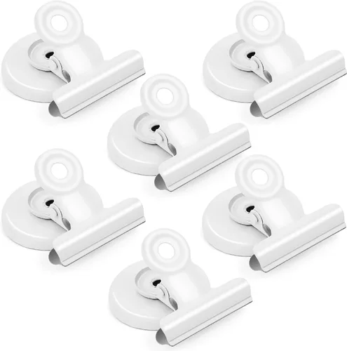 Vista 28 de Grtard Paquete de 6 clips magnéticos resistentes, clips magnéticos para refrigerador, imanes de refrigerador, clip magnético fuerte, imanes sin Negro