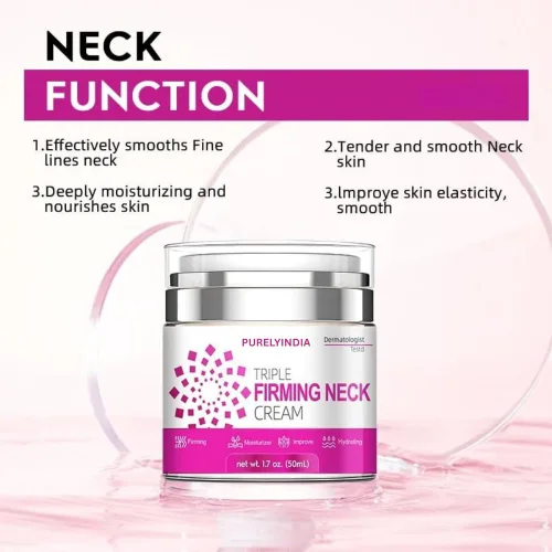 Vista 3 de Crema antienvejecimiento para el cuello Retinol, colágeno y péptidos Triple Reafirmante Hidratante para cuello, barbilla y escote Crema