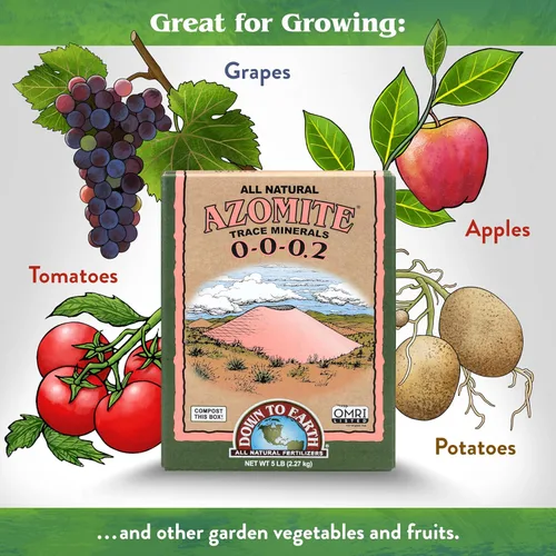 Vista 3 de Down To Earth All Natural Fertilizers Minerales orgánicos de azomita en polvo - Minerales esenciales para mejorar el crecimiento de las plantas