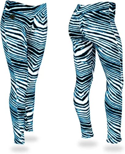 Vista 3 de Zubaz - Leggings con estampado de cebra para mujer con licencia oficial de la NFL, color del