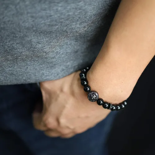 Vista 2 de COAI Pulsera de león con cuentas de piedra para hombres y mujeres, Piedra