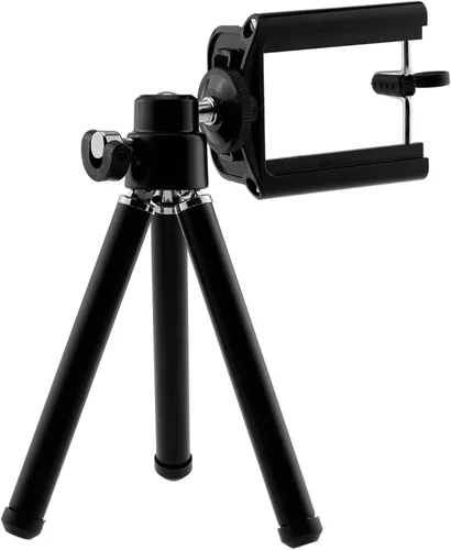 Vista 4 de CamKix Kit de trípode ajustable universal para Smartphones incluye trípode/soporte de smartphone universal / bolsa de terciopelo / paño