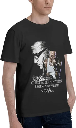 Vista 2 de Rockjada Chester Bennington - Camiseta de verano para hombre estilo casual de moda de manga corta