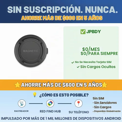 Vista 5 de Rastreador GPS para vehículos: rastreador GPS magnético para automóvil, sin suscripción, funciona con Google Find Hub (Find My Device), rastreador