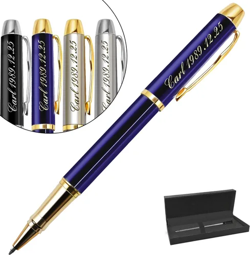 Vista 8 de Aolun Bolígrafos personalizados, bolígrafo grabado personalizado, perfecto para cumpleaños, negocios, fiestas con nombre, eslogan o logotipo, tinta
