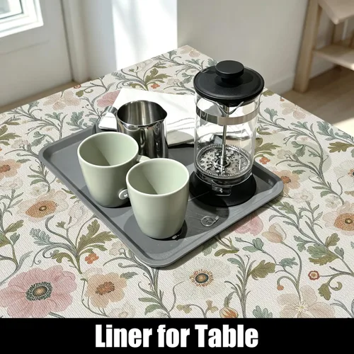 Vista 6 de Revestimiento de estante no adhesivo floral para cajones de cocina