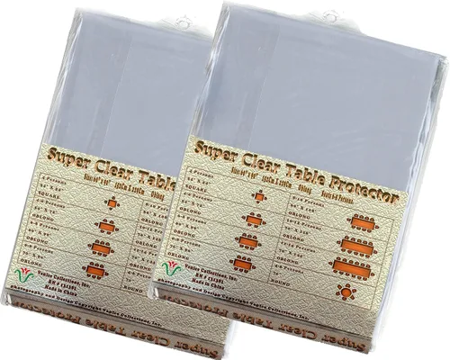 Vista 7 de Protector de mantel y mantel de vinilo 100% duradero, extra resistente, tamaño cuadrado de 54 x 54 pulgadas
