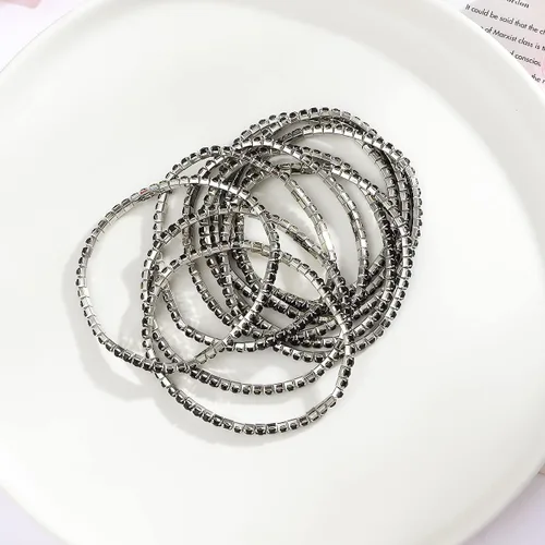 Vista 5 de DIMISHIN Pulsera elástica de diamantes de imitación para mujer, juego de pulsera de tenis de cristal apilable