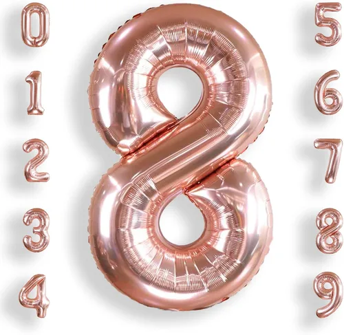 Vista 11 de AULE Globos grandes de 40 pulgadas con números 0 azules, globos grandes de números de aluminio, decoraciones de fiesta de cumpleaños de helio