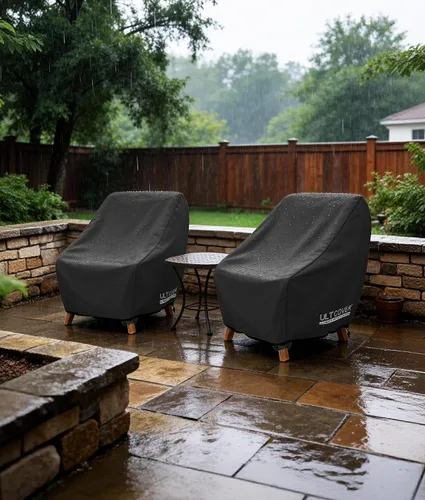 Vista 6 de ULTCOVER Funda Impermeable para Silla de Patio – Funda para Silla de Jardín Individual de Asiento Profundo para Exteriores, Paquete de 4, Se Adapta