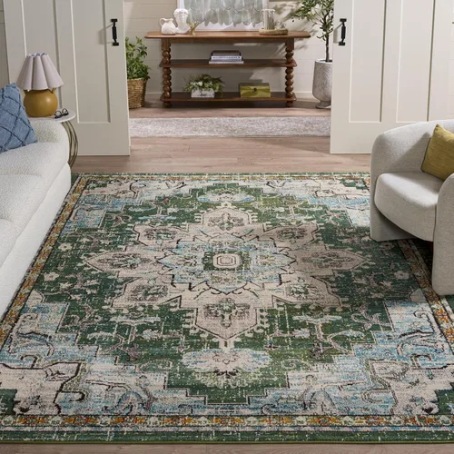 Vista 22 de Safavieh MAD473E - Tapete con diseño de medallón desgastado, bohemio elegante, colección Madison, no suelta pelos, fácil de cuidar, alto tránsito