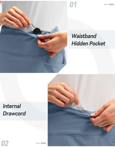 Vista 5 de G Gradual Faldas pantalón para mujer con 5 bolsillos de 20 pulgadas de longitud a la rodilla, falda de golf modesta larga, faldas atléticas de tenis