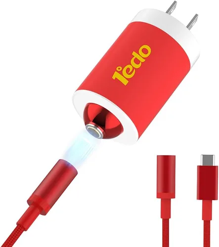 Vista 13 de Juego de cargador magnético, bloque de carga rápida de 20 W con cable de 6 pies, innovador cable de nailon magnético compatible con iPhone