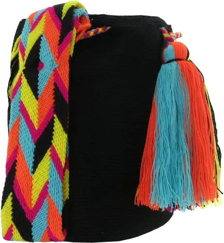 Vista 2 de Across The Puddle Wayuu Bags The Rio Grande Black Mochila Bag, Negro -, Wayuu