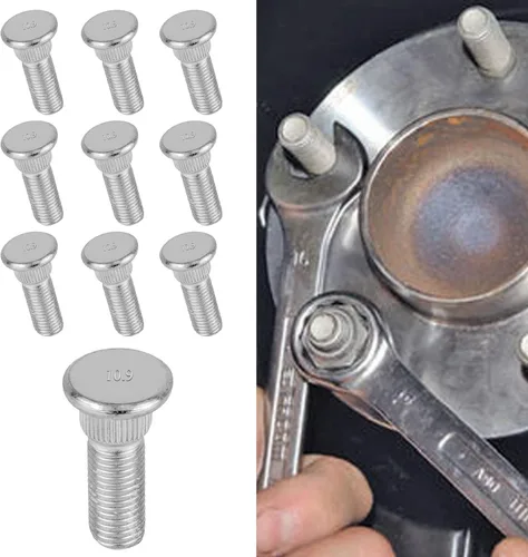 Vista 7 de 5 piezas de pernos de rueda, tuercas de llanta OEM#610-266 90942-02049, perno de rueda de llanta con rosca extendida y knurling, tornillo de cubo
