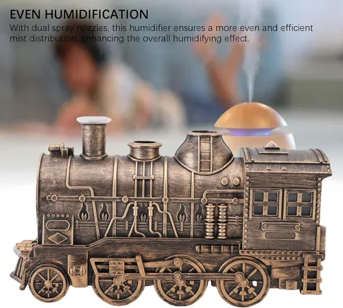 Vista 7 de Difusores de tren de 10.1 fl oz para aceites esenciales, difusor de aromaterapia de niebla fría con boquillas dobles, diseño de tren de vapor