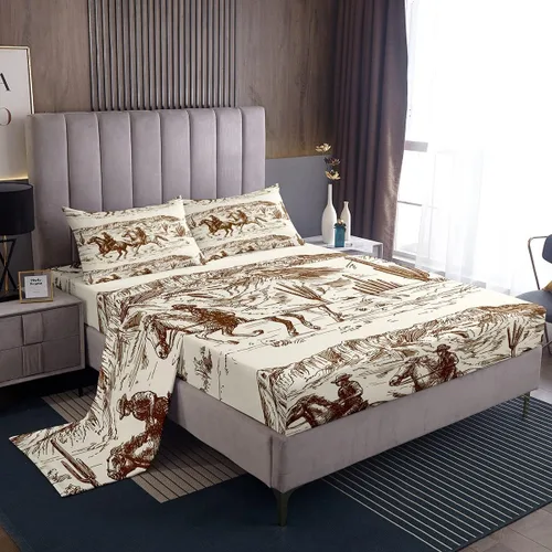 Vista 43 de Erosebridal Highland Cow - Juego de sábanas de tamaño individual con diseño de rosas para niños, niñas, adolescentes, adultos, animales salvajes