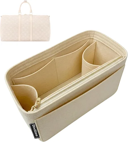 Vista 21 de Divitize Organizador de bolso premium compatible con LV Keepall 25/35/45/50/55/60, hecho a mano, ajuste perfecto, cómodo y resistente, fieltro