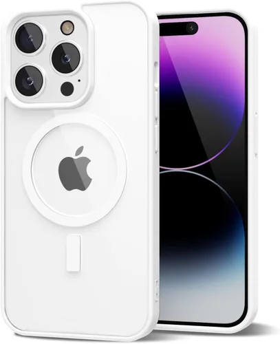 Vista 167 de oakxco Funda magnética transparente compatible con Magsafe, bonita funda delgada y transparente de poliuretano termoplástico no amarillenta, carcasa