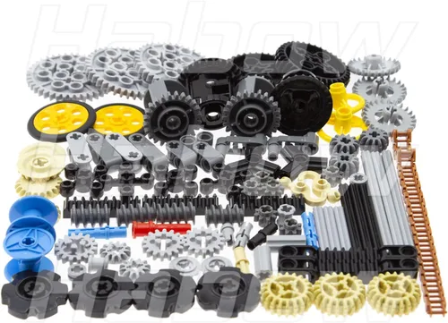 Vista 3 de 116pcs Technic Parts - Engranajes, eje, pasador, conector, ruedas, cadena de eslabones, estante de engranajes, volante, casquillo, gancho, bola