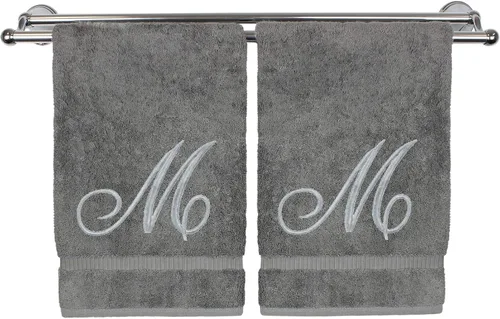 Vista 97 de Toalla de mano con monograma, regalo personalizado, 16 x 30 pulgadas, extra absorbente, 100% algodón turco, acabado de rizo suave, para baño, cocina