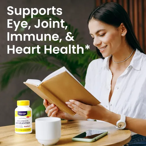 Vista 3 de Healthy Origins Astaxantina 12 mg, 60 cápsulas blandas – AstaPure Algas clínicamente estudiadas – Apoya la salud articular e inmunológica, piel