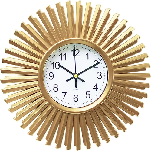 Vista 9 de Reloj de pared de cocina, reloj de pared plateado con forma de estrella de estallido, funciona con pilas, reloj de pared decorativo moderno de 10