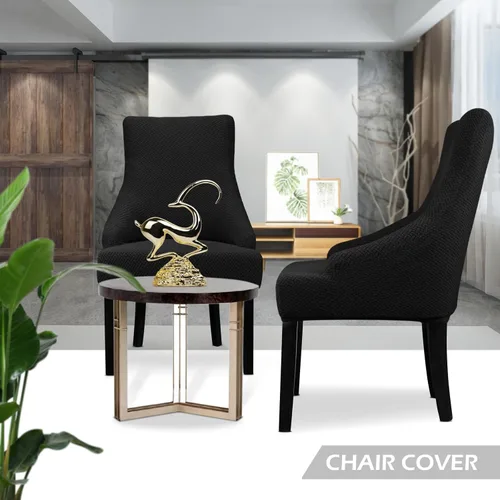 Vista 2 de Lellen Funda elástica de terciopelo para silla con respaldo de ala, funda protectora reutilizable para comedor, banquete, decoración del hogar, etc.