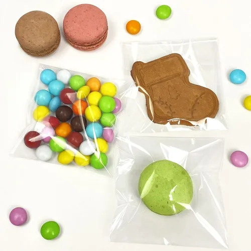 Vista 5 de Morepack - Bolsas de celofán transparentes de 3 x 3 pulgadas, 200 unidades para recuerdos de fiesta de dulces, tamaño mini