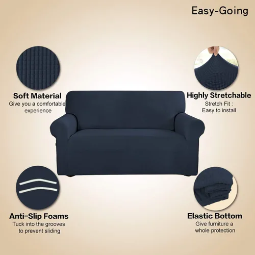 Vista 290 de Easy-Going - Funda elástica sobredimensionada para sofá, 1 pieza, protector muebles, suave, parte inferior elástica, para niños, tela jacquard